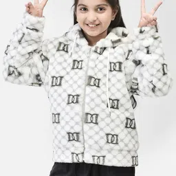 Crimsoune Club Girls Conversational Printed Bomber Jacket-image-4