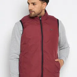 Duke Mock Collar Sleeveless Reversible Zip Closure Padded Jacket-32