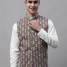 Jompers Men Printed Nehru Jackets-image-62