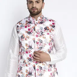 Benstoke Men Floral Printed Nehru Jacket-25