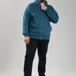 ONEWAY Men Plus Size Hooded Solid Cotton Casual Bomber Jacket-40