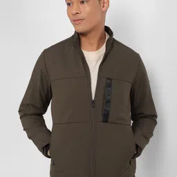 Allen Solly Mock Collar Pure Cotton Bomber Jacket-picture-51