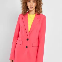 KIABI Notched Lapel Double-Breasted Blazer-image-1