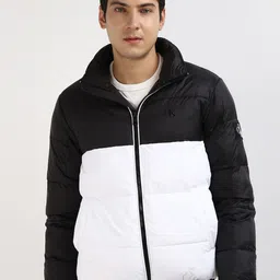 Calvin Klein Men Colourblocked Longline Open Front Jacket-4
