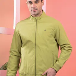COBB Men Mock Collar Solid Casual Lightweight Bomber Jacket-14