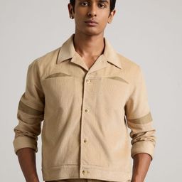 Muvazo Men Corduroy Open Front Jacket-7