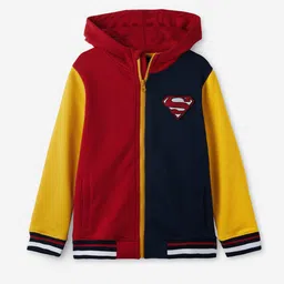 The Souled Store Boys Colourblocked Lightweight Cotton Open Front Jacket-image-7