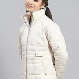 Monte Carlo Girls Typography Printed Mock Collar Lightweight Padded Jacket-image-48