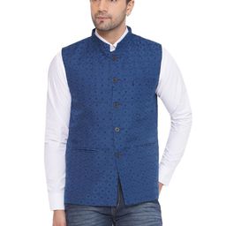 VEERA PARIDHAAN Embroidered Woven Nehru Jacket-16