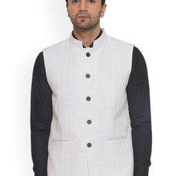 VEERA PARIDHAAN Embroidered Woven Nehru Jacket-14