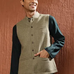 Fabindia Woven Woolen Nehru Jacket-picture-26