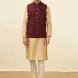 Manyavar Ethnic Motifs Woven Design Nehru Jackets-image-71