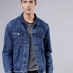 HIGHLANDER Spread Collar Denim Jacket-15