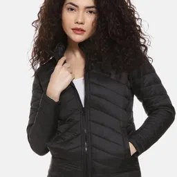Campus Sutra Women Black Solid Puffer Jacket-picture-14