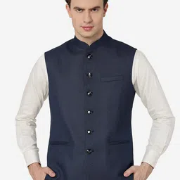 Greenfibre Mandarin Collar Woollen Nehru Jackets-33
