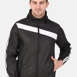 WELL QUALITY Striped Hooded Windcheater Sporty Jacket-24