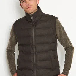 Bruun & Stengade Stand Collar Sleeveless Woollen Puffer Jacket-picture-23