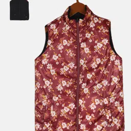 Monte Carlo Girls Black Floral Reversible Padded Jacket-image-88