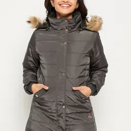 Duke Women Hooded Longline Parka Jacket-37