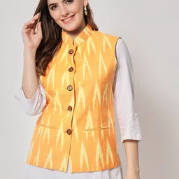 KALINI Ikat Pattern Nehru Jacket-picture-24