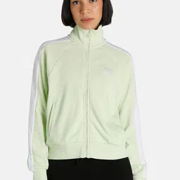 Puma Women Green & White Iconic T7 Track Sporty Sustainable Jacket-51