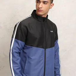 HIGHLANDER Men Colourblocked Crop Bomber with Embroidered Jacket-picture-33