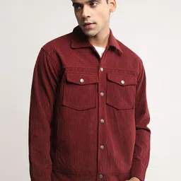 CHKOKKO Men Corduroy Crop Denim Jacket-picture-47