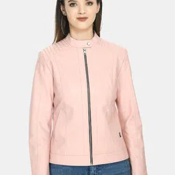 TBOJ Women Pink Lightweight Outdoor Biker Jacket-image-51