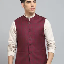 Monte Carlo Men Checked Woollen Sleeveless Lightweight Outdoor Tailored Jacket-picture-34