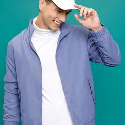 KETCH Blue Mock Collar Bomber Jacket-picture-46
