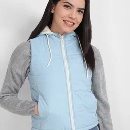 Allen Solly Woman Women Colourblocked Crop Padded Jacket-picture-30