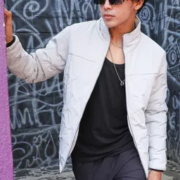 Campus Sutra Grey Windcheater Puffer Jacket-picture-12
