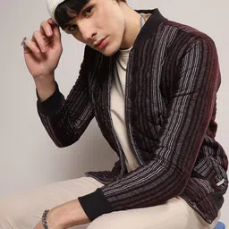 Campus Sutra Stand Collar Windcheater Outdoor Bomber Jacket-image-81