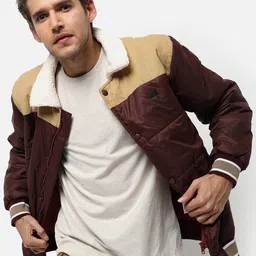 Campus Sutra Men Maroon Windcheater Outdoor Bomber Jacket-picture-42