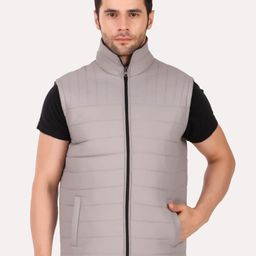 Leather Retail Men Grey Lightweight Outdoor Winter Bomber Jacket-54