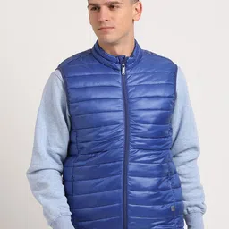 Turtle Men Mock Collar Solid Casual Gilet Windcheater Jacket-52