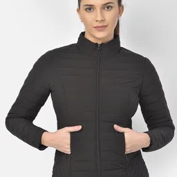 Woods Women Black Water Resistant Bomber Jacket-picture-31