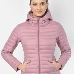 Woods Women Purple Solid Water Resistant Hooded Puffer Jacket-picture-14