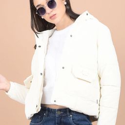 Crimsoune Club Women Hooded Solid Casual Lightweight Padded Jacket-34