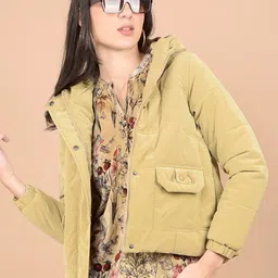 Crimsoune Club Women Hooded Solid Casual Lightweight Padded Jacket-54