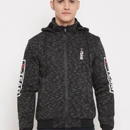 Camey Men Black & White Lightweight Casual Stylish Hoodie Jacket-37