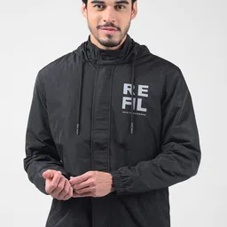 Numero Uno Men Typography Lightweight Bomber with Patchwork Jacket-image-3
