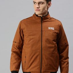 SHOWOFF Men Rust Black Typography Bomber Jacket-picture-25