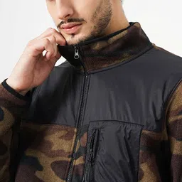 Celio Camouflage Printed Open Font Jacket image 2
