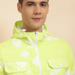 Allen Solly Abstract Printed Hooded Pure Cotton Open Front Jacket image 4