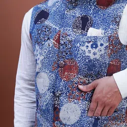 Inkriti Hand Block Printed Nehru Jacket image 4