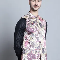 Jompers Printed With Zari Work Nehru Jacket image 5