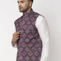 Benstoke Men Printed Nehru Jacket image 3