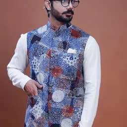 Inkriti Hand Block Printed Nehru Jacket image 5