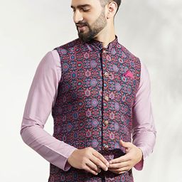 KISAH Woven Design Nehru Jacket image 2